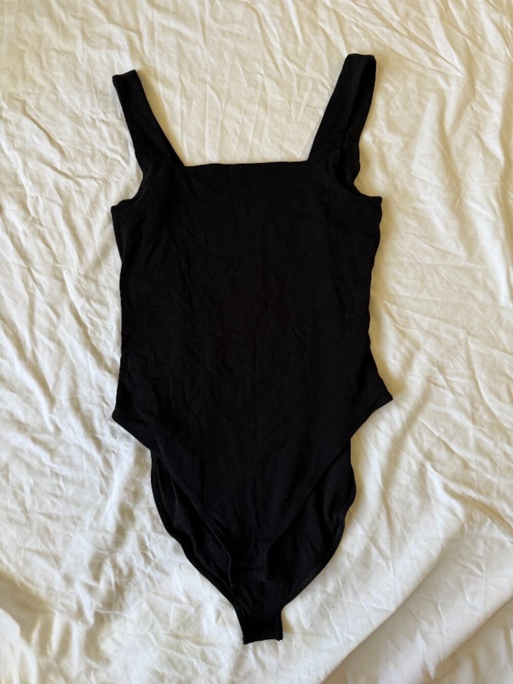 Old Navy Black Square Neck Tank Bodysuit Sleeveless Basic Fitted Top